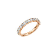 Demi-alliance 17 diamants ovales 1.00 carat or rose Emanuela